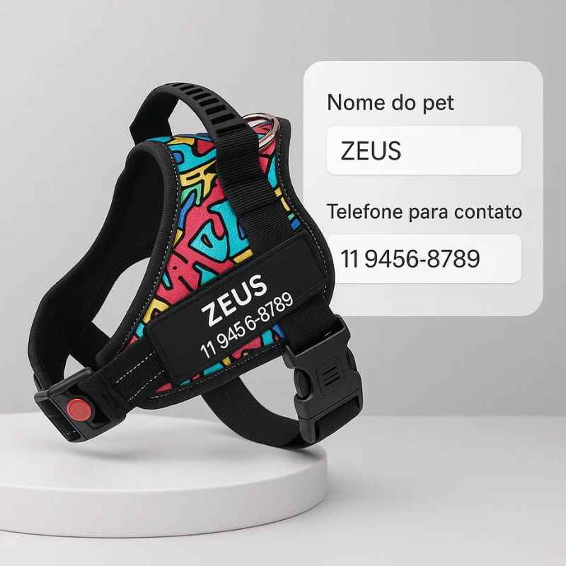 Peitoral Para Cachorro, Personalize Com o Nome Do Seu Pet