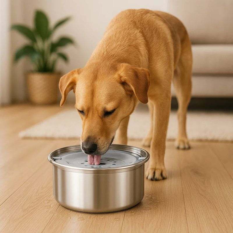 Bebedouro Para Cães De Aço Inoxidável